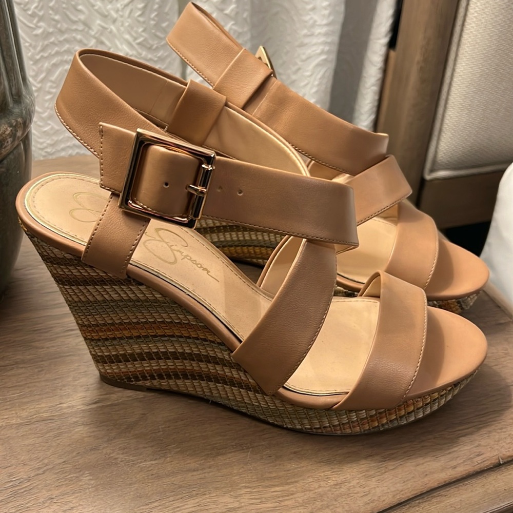 Jessica Simpson multi colored wedges- worn once
